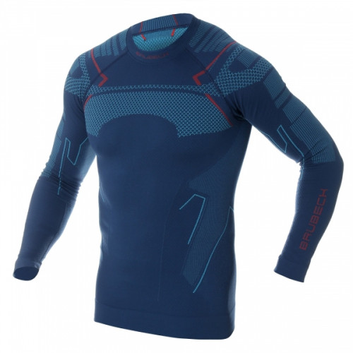 Футболка Brubeck Thermo Nilit Heat черный/голубой мужская в Луганске