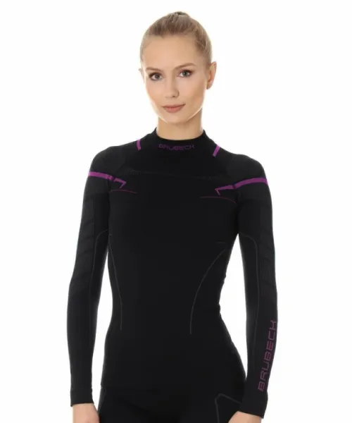 Футболка Brubeck Thermo Nilit Heat черный/розовый женская в Луганске