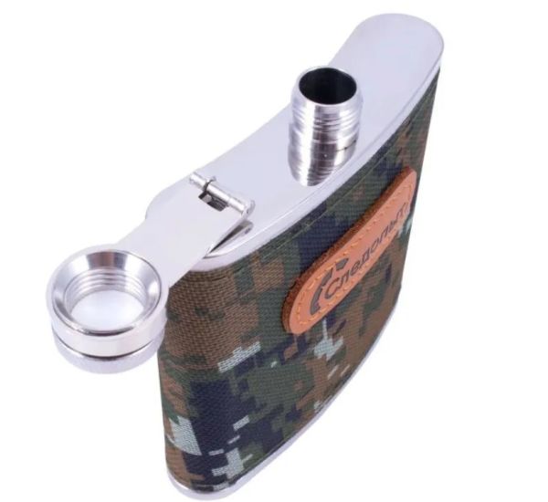 Фляга Следопыт оплетка из oxford camo pixel 180 мл