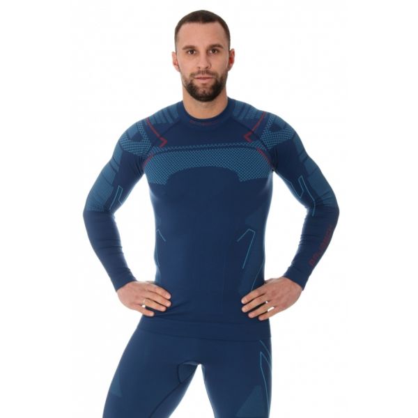 Футболка Brubeck Thermo Nilit Heat черный/голубой мужская в Луганске