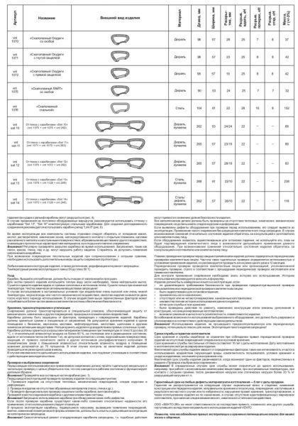  Карабин Венто Light со скобой зеленый  в Луганске  