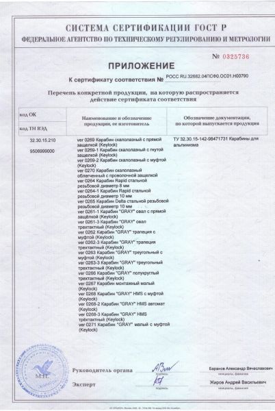  Карабин Вертикаль «GRAY» трапеция с муфтой (Keylock) в Луганске  