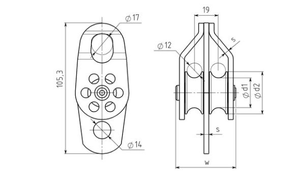  Блок-ролик Вертикаль двойной сталь с подшипником в Луганске  