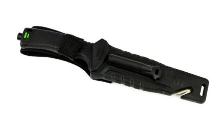 Нож Ganzo с точилкой и огнивом в чехле,черный G8012-BK